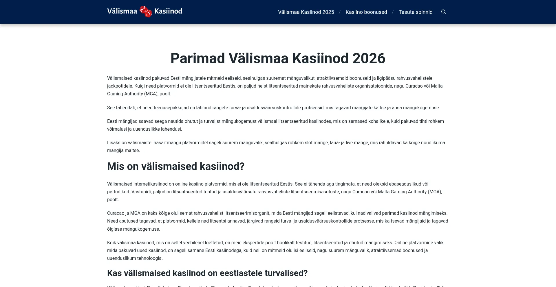 Valismaakasiinod.com