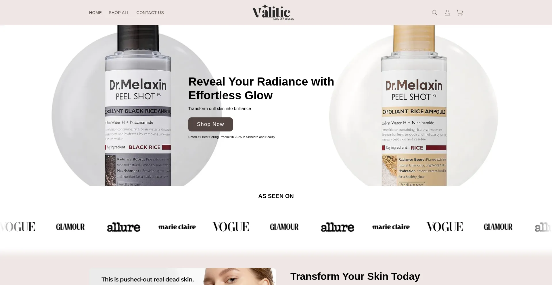 Website screenshot of Valitic.shop