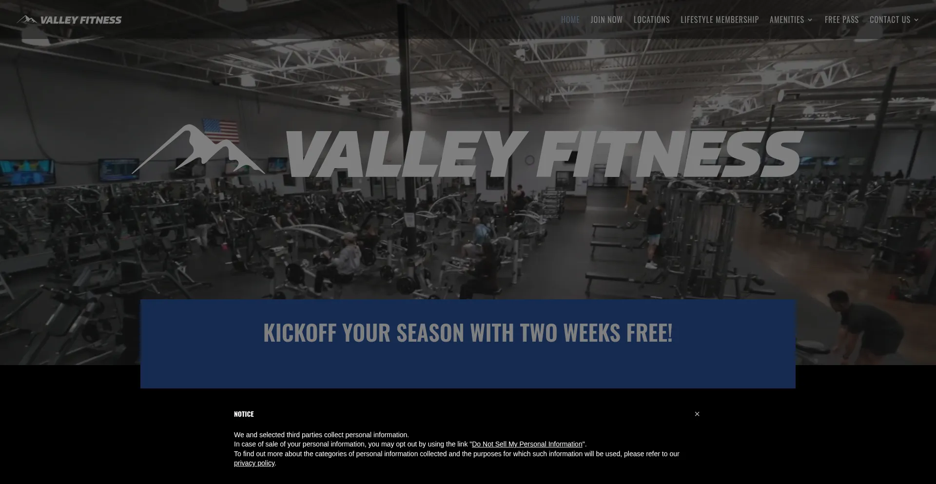 Valleyfitness.com Screenshot