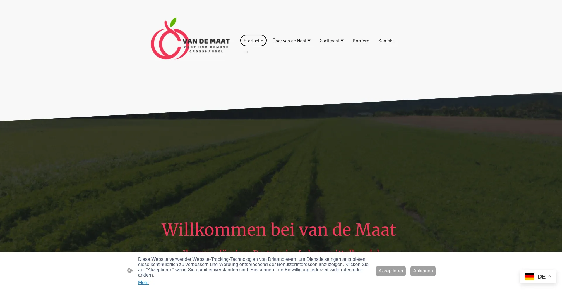 Website screenshot of Van-de-maat.com