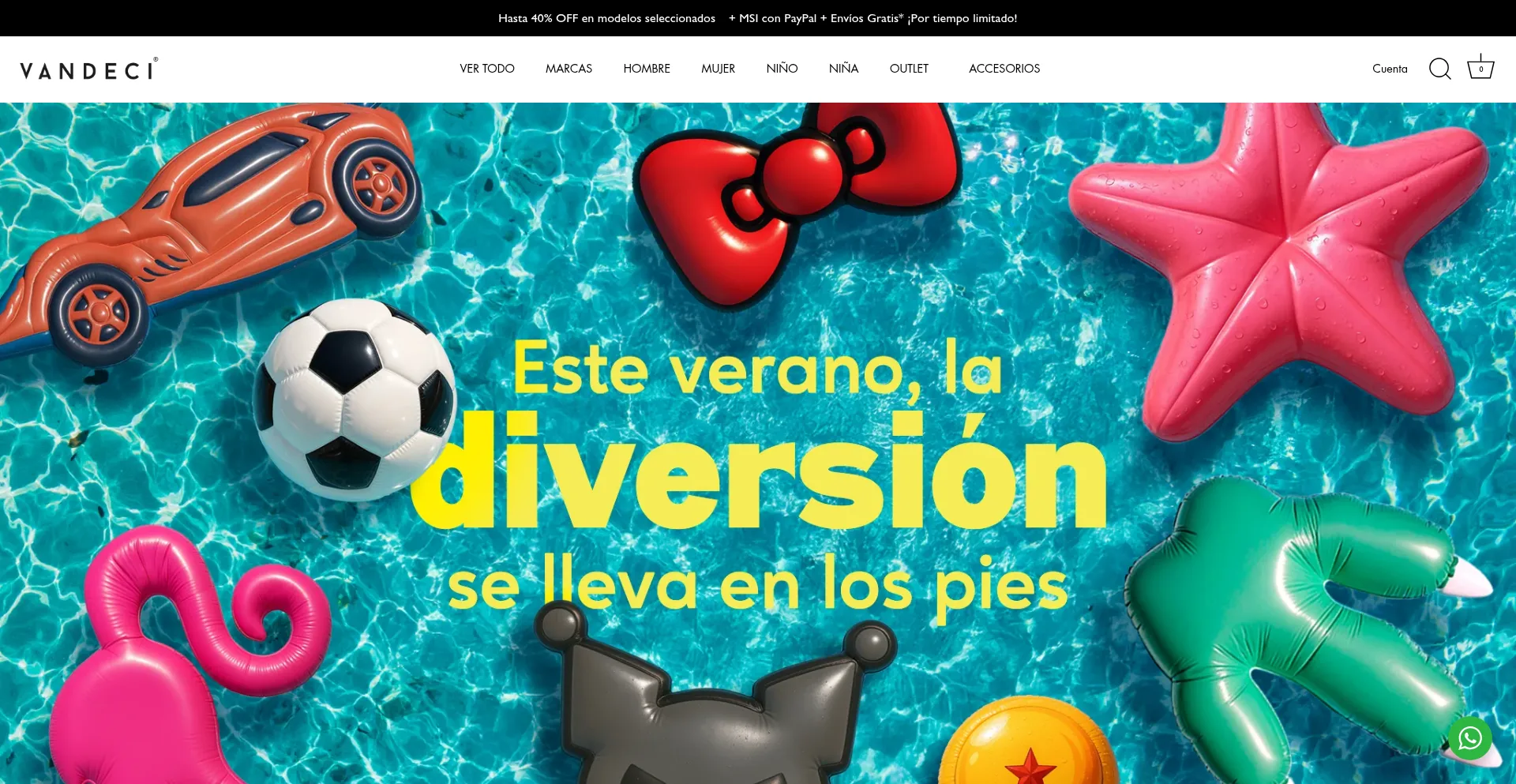 Website screenshot of Vandeci.com