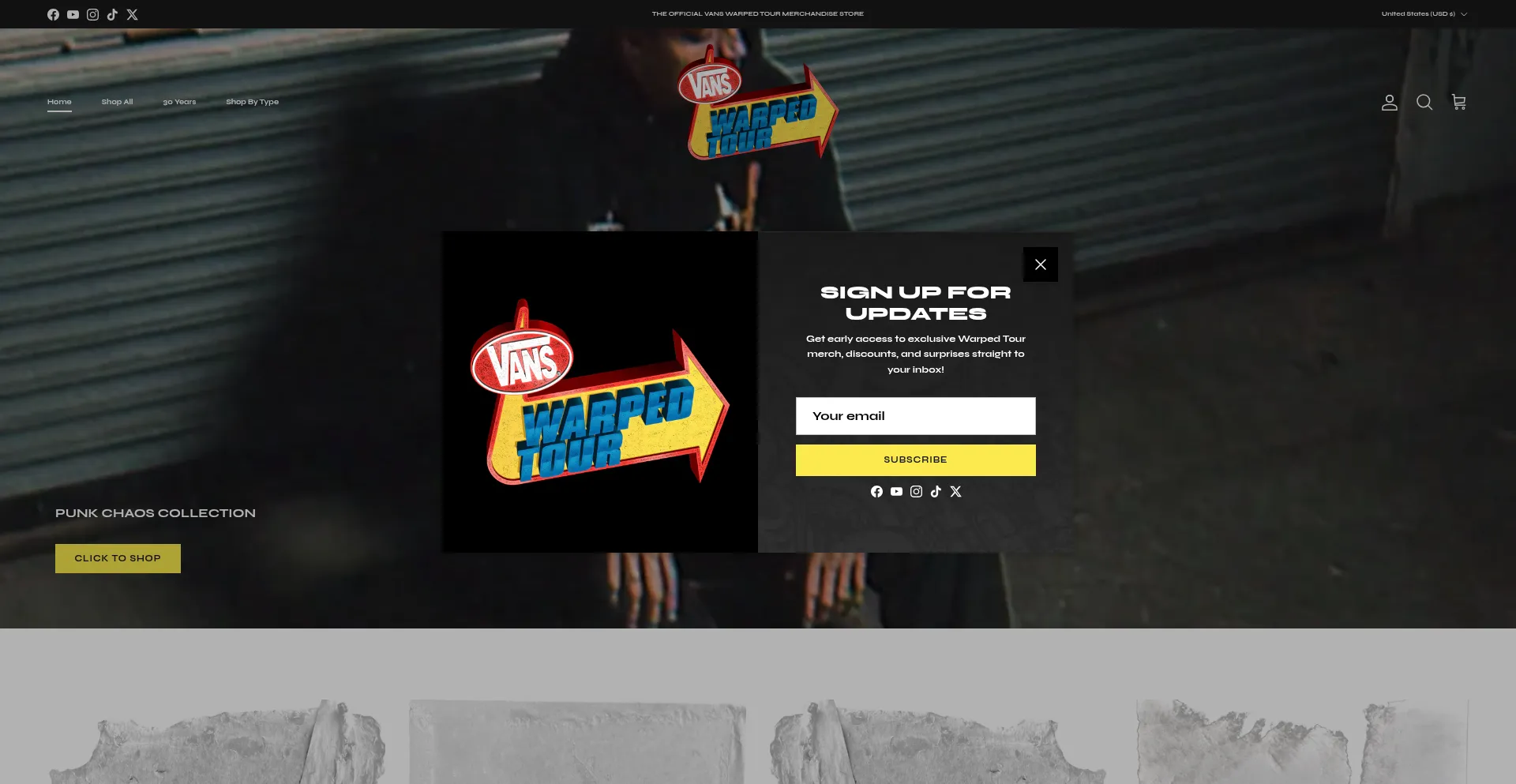 Vanswarpedtourmerch.com