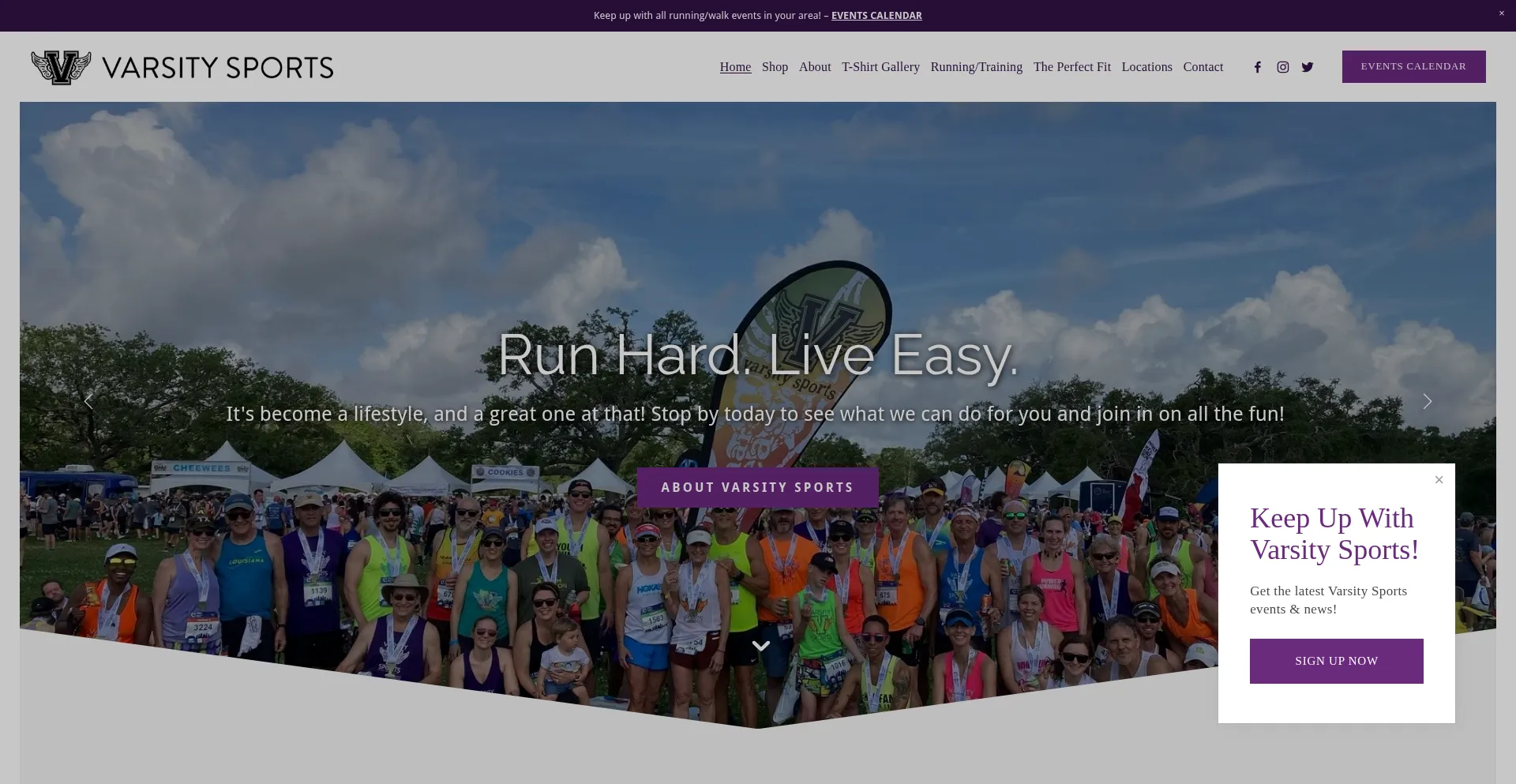 Varsityrunning.com Screenshot