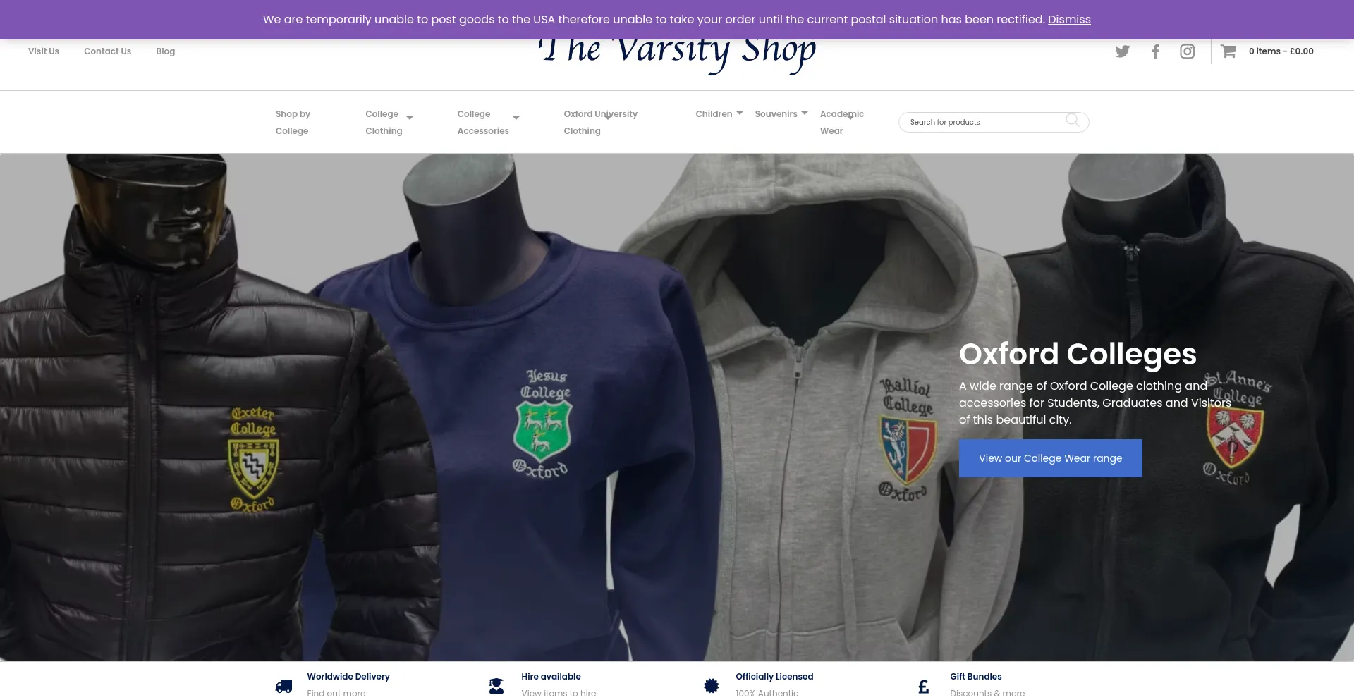 Varsityshop.co.uk Screenshot