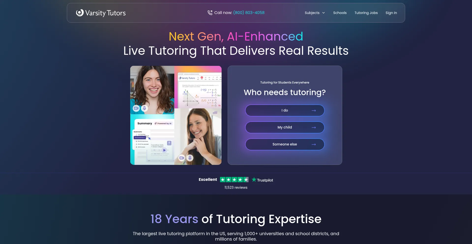 Varsitytutors.com Screenshot
