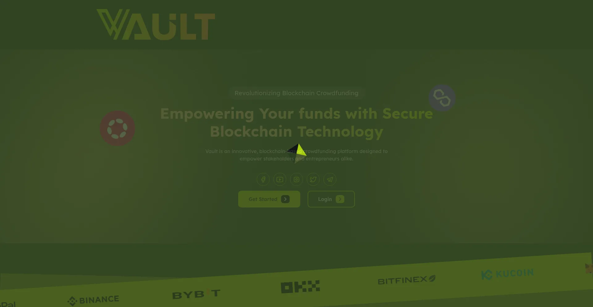 Website screenshot of Vaulte.io