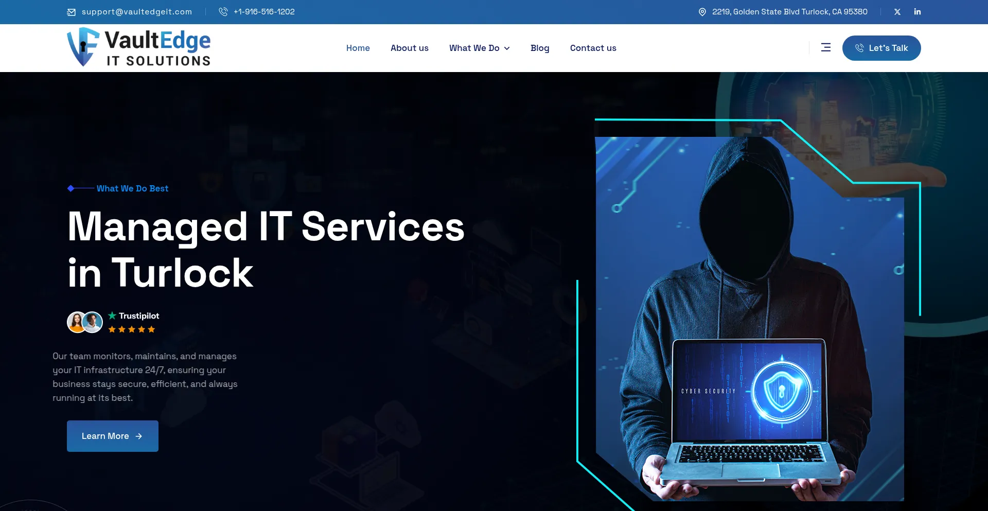 Website screenshot of Vaultedgeit.com