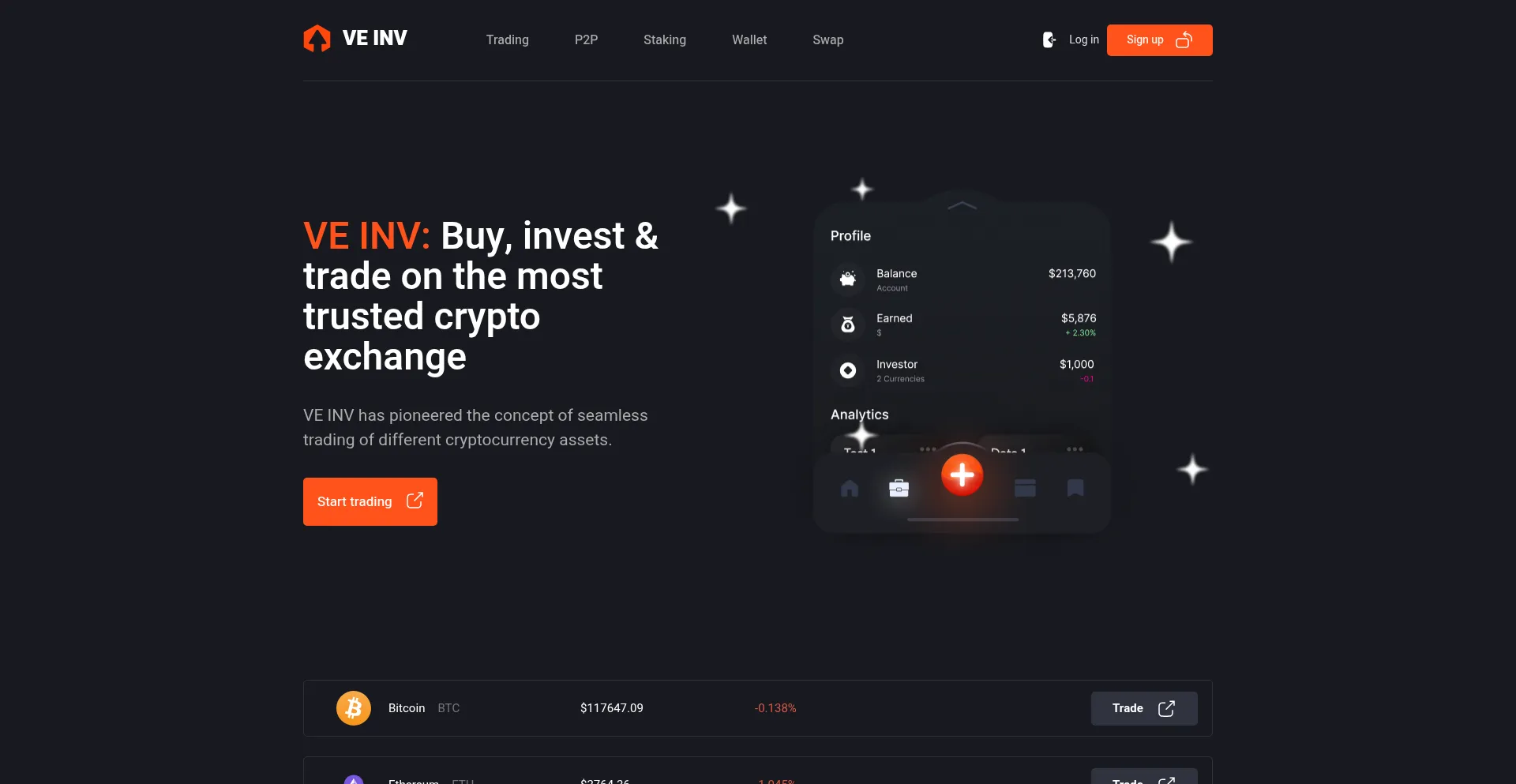 Website screenshot of Ve-inv.com