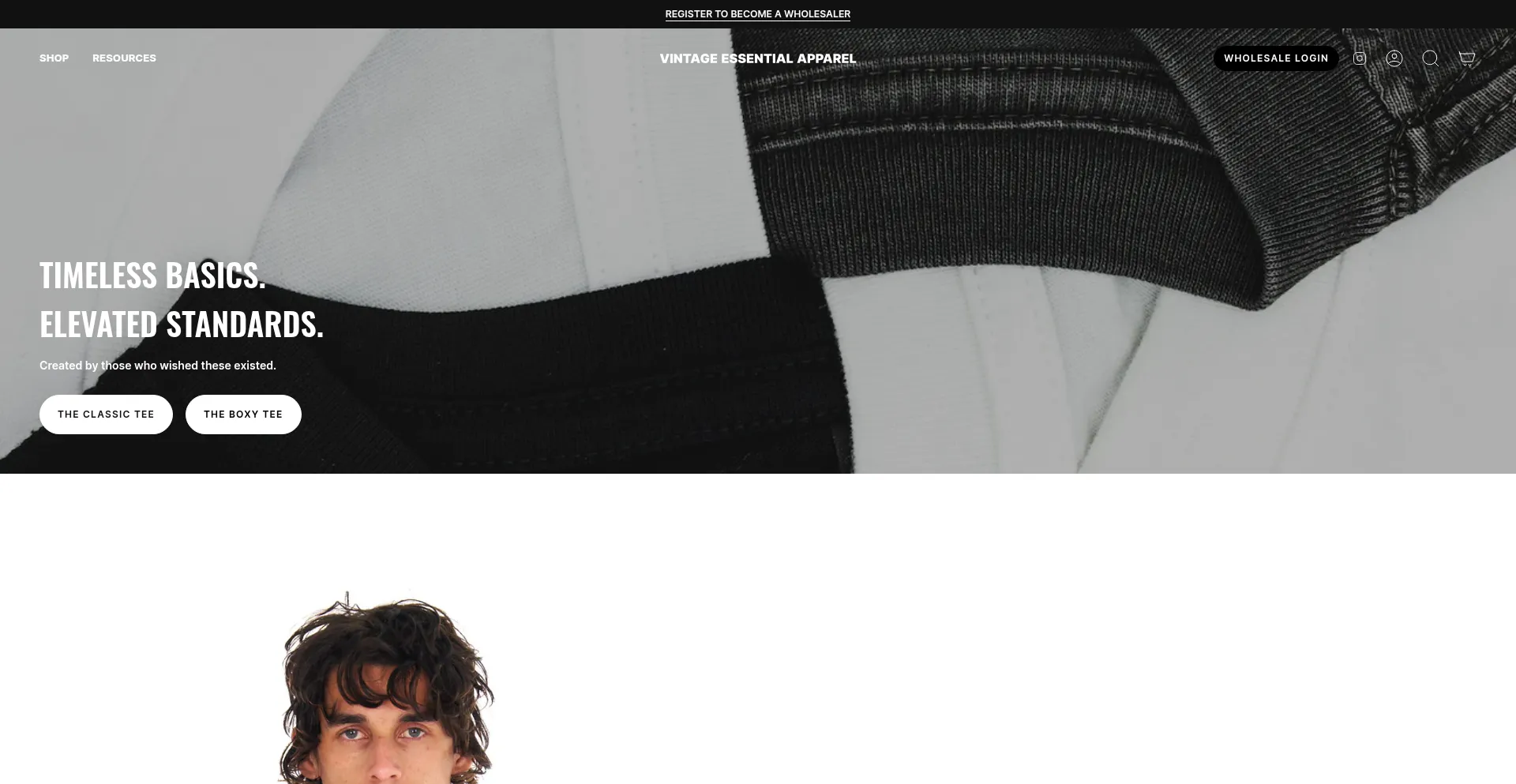 Website screenshot of Veabasics.com