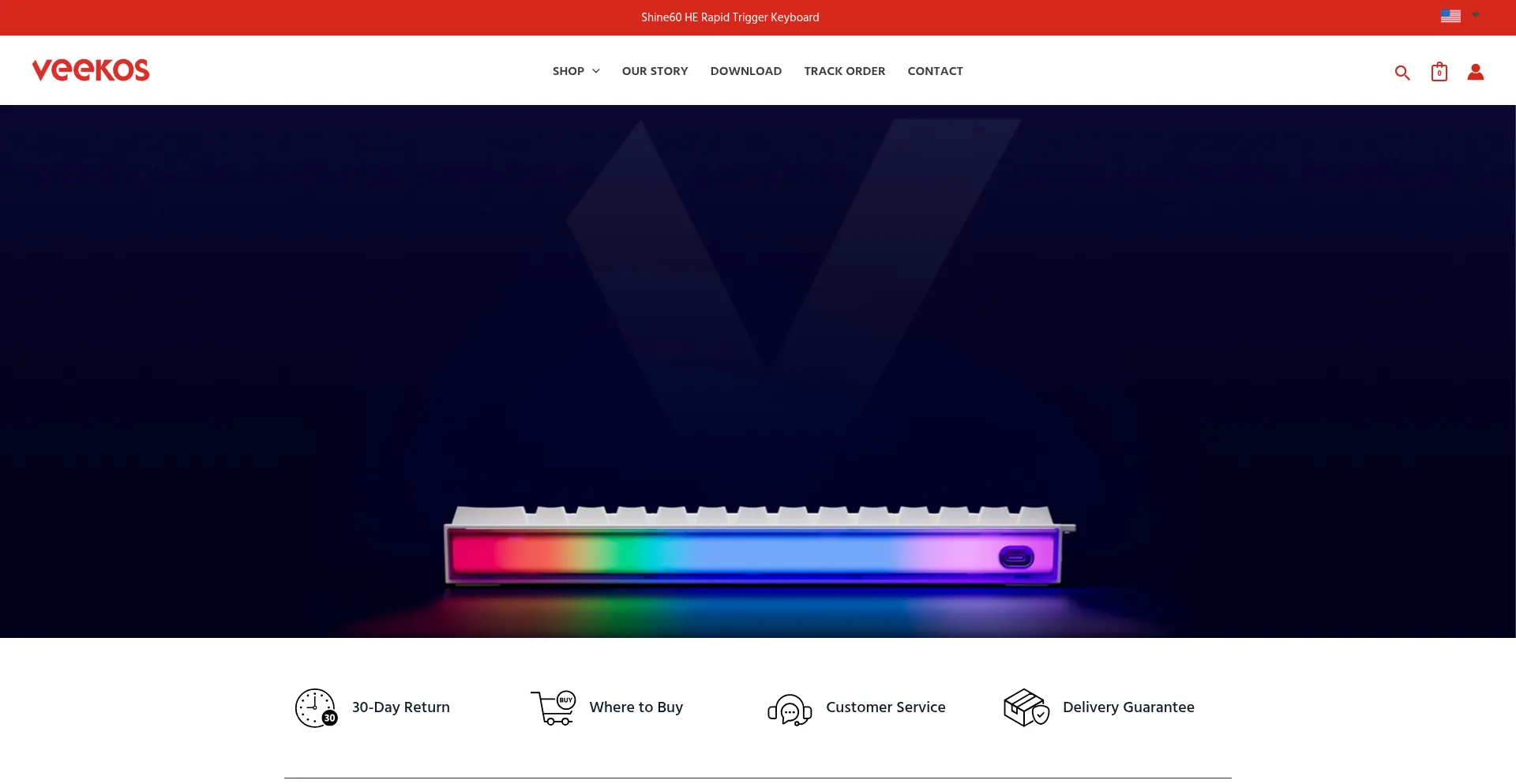 Website screenshot of Veekos.com