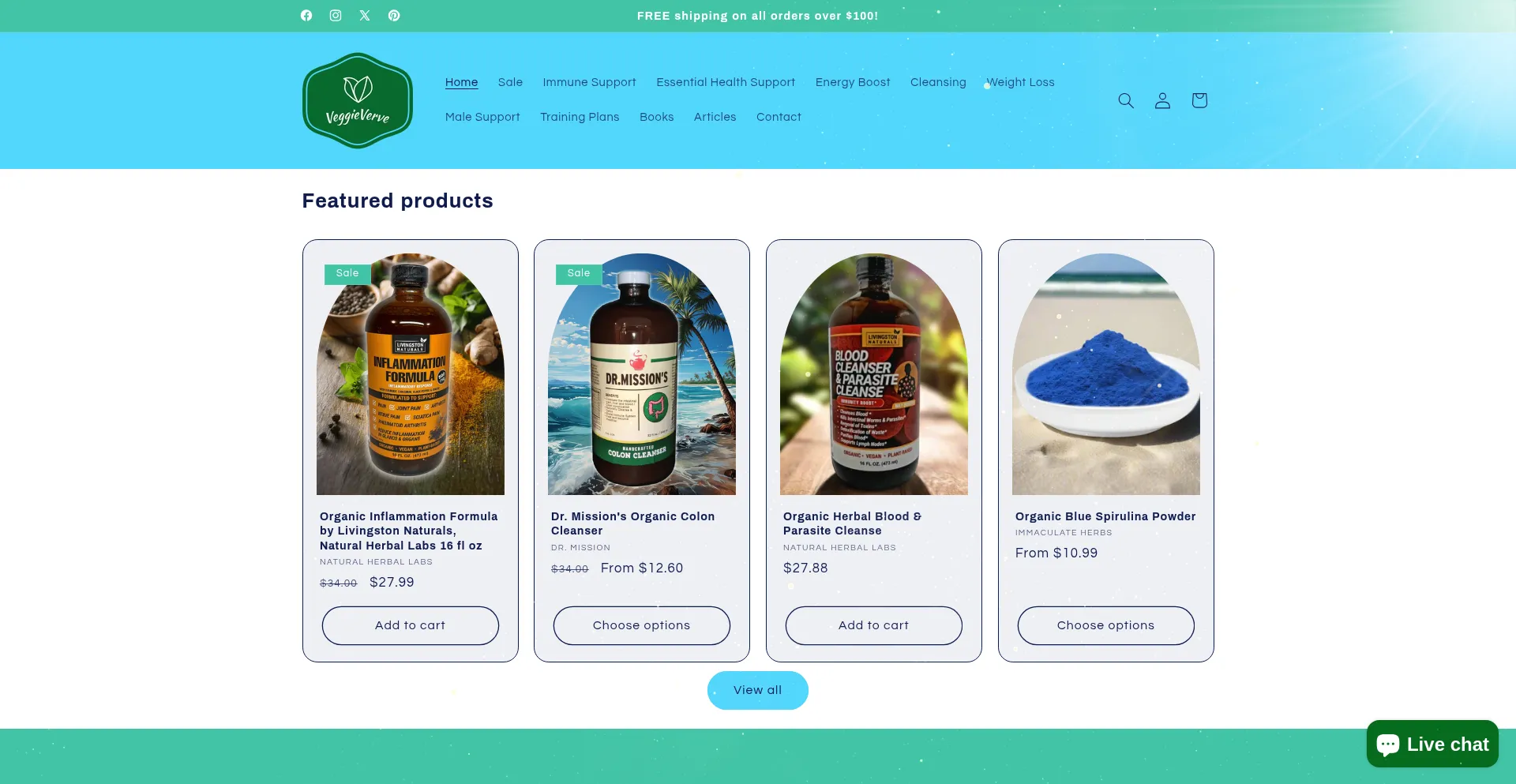 Website screenshot of Veggieverve.us