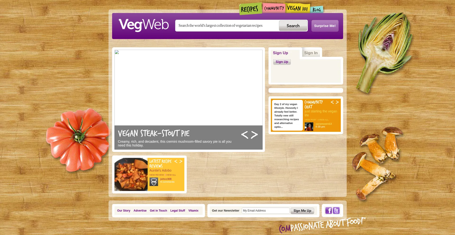 Vegweb.com Screenshot