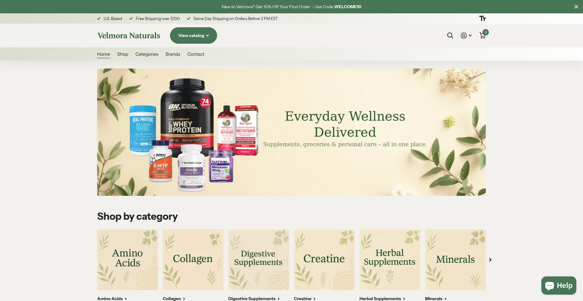 Website screenshot of Velmoranaturals.com