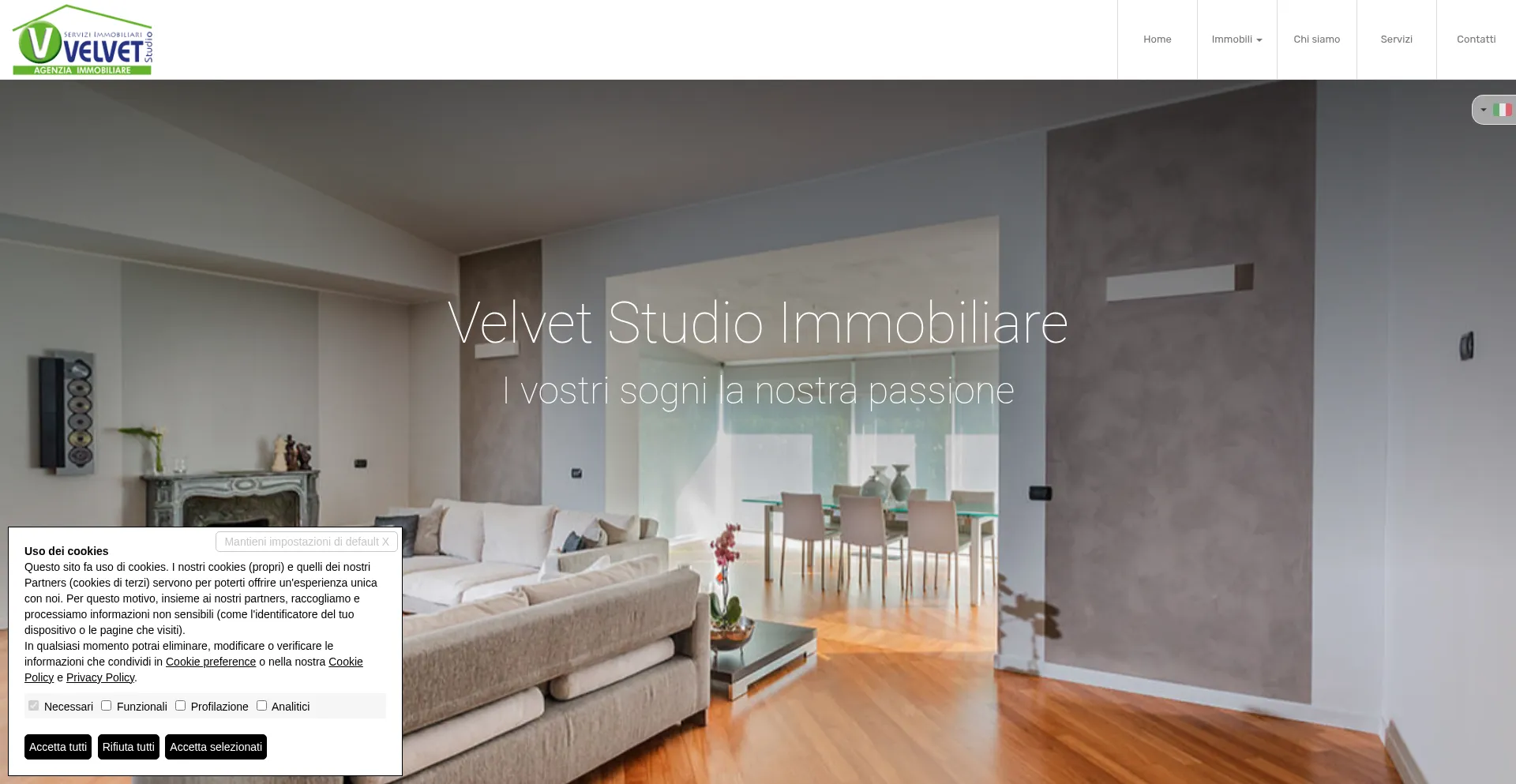 Website screenshot of Velvetstudioimmobiliare.it