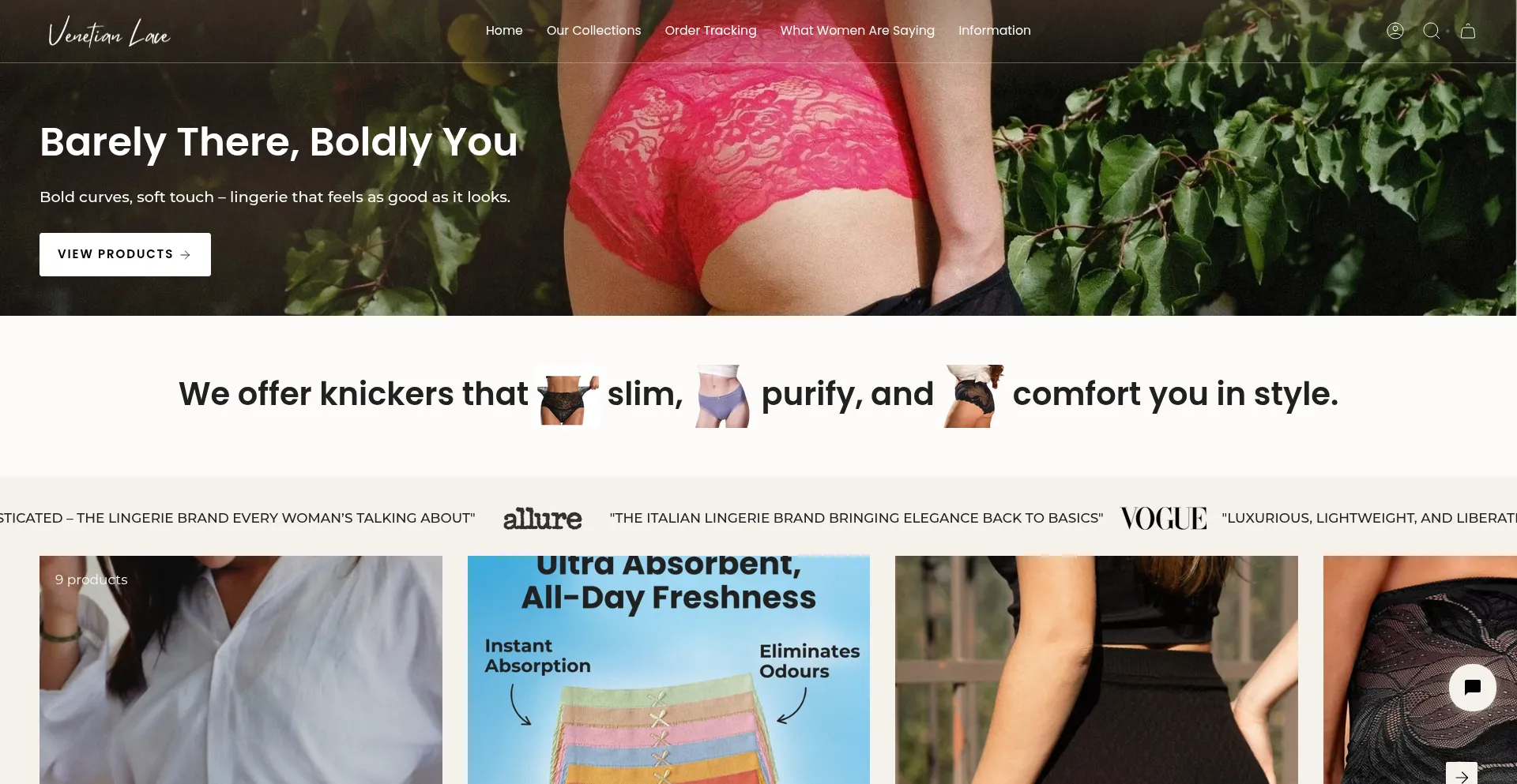 Website screenshot of Venetianlace.com