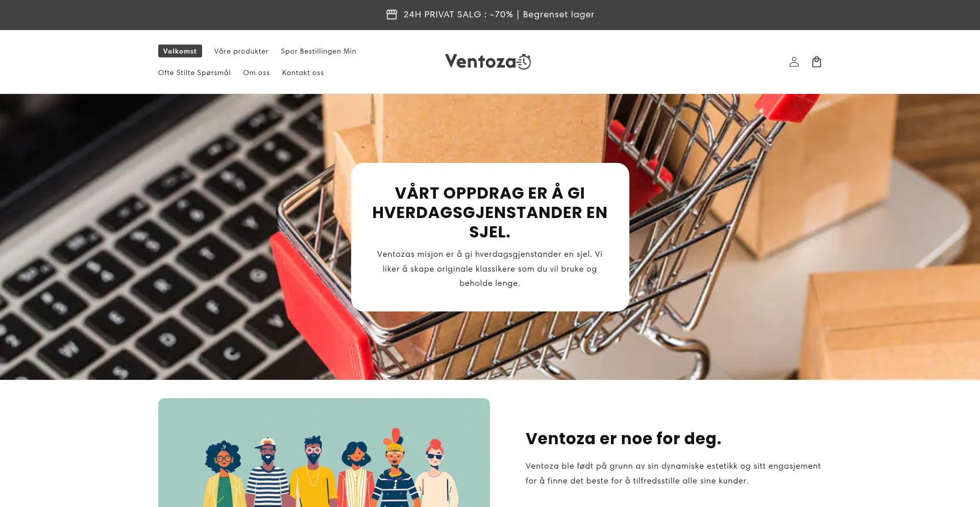 Website screenshot of Ventoza-oslo.com
