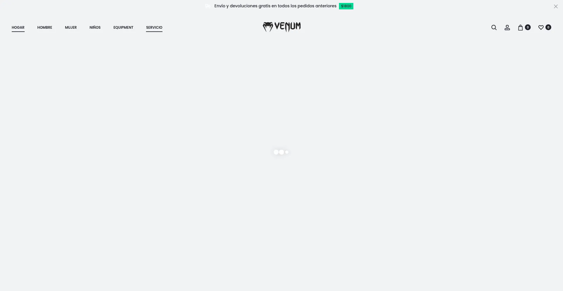 Website screenshot of Venum-mexico.com.mx