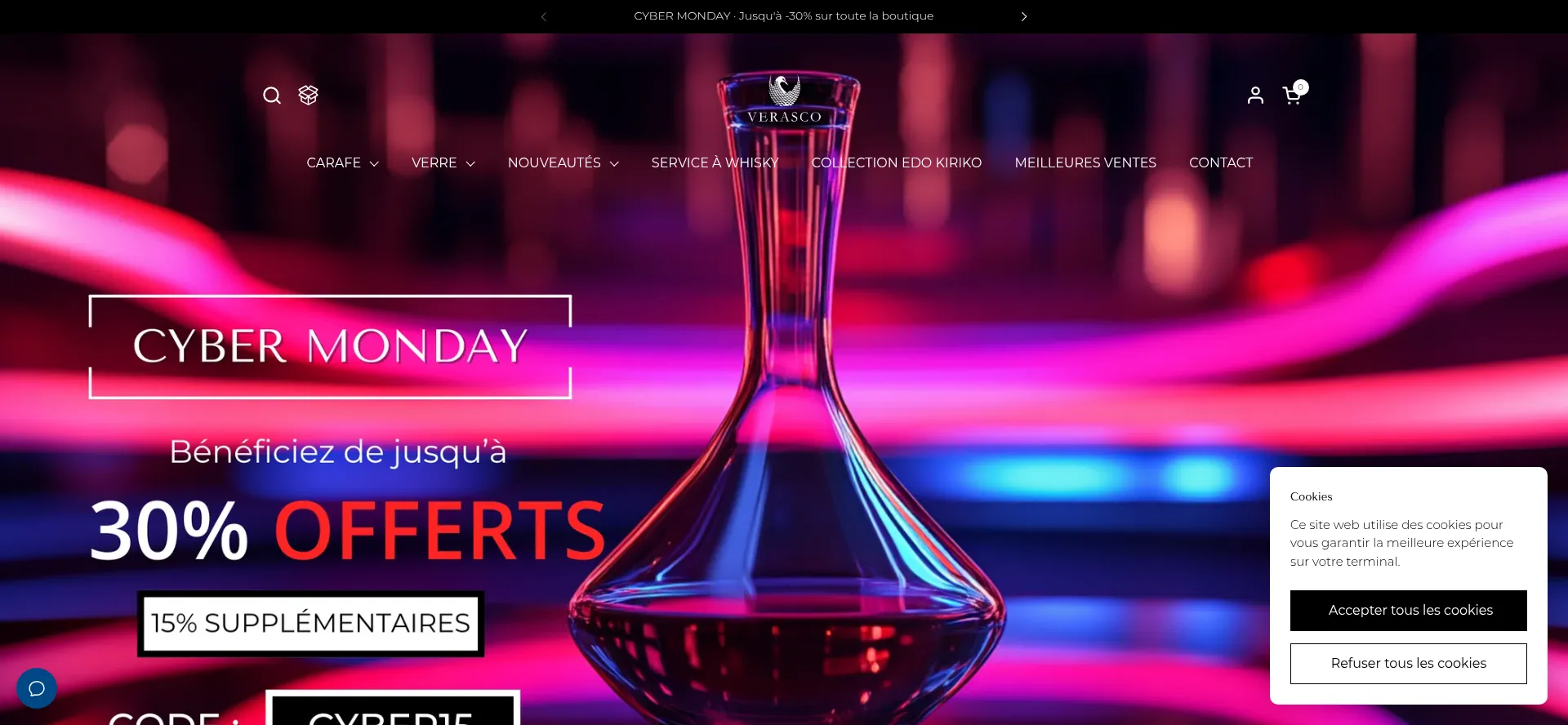 Website screenshot of Verasco.fr