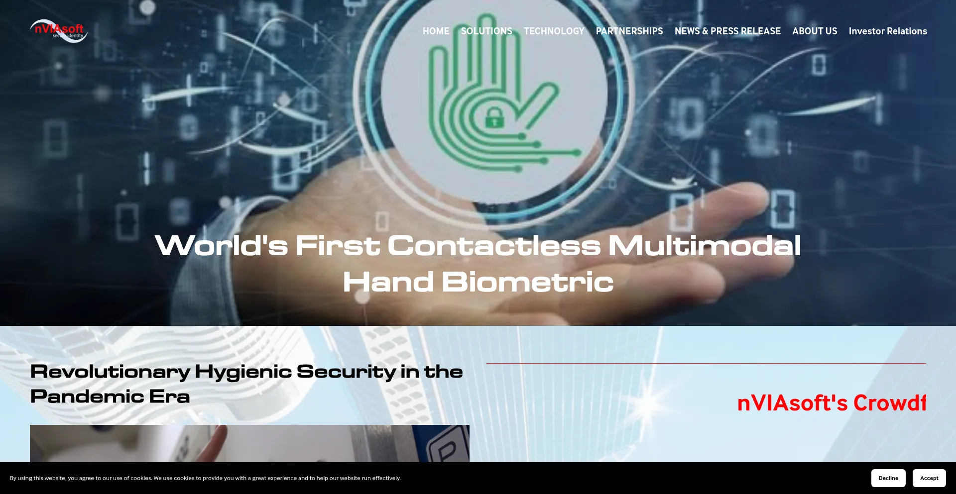 Website screenshot of Verihand.com