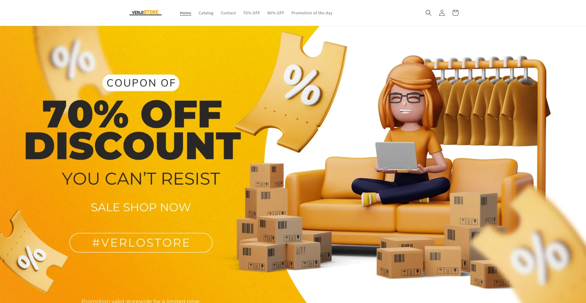 Website screenshot of Verlostore.shop