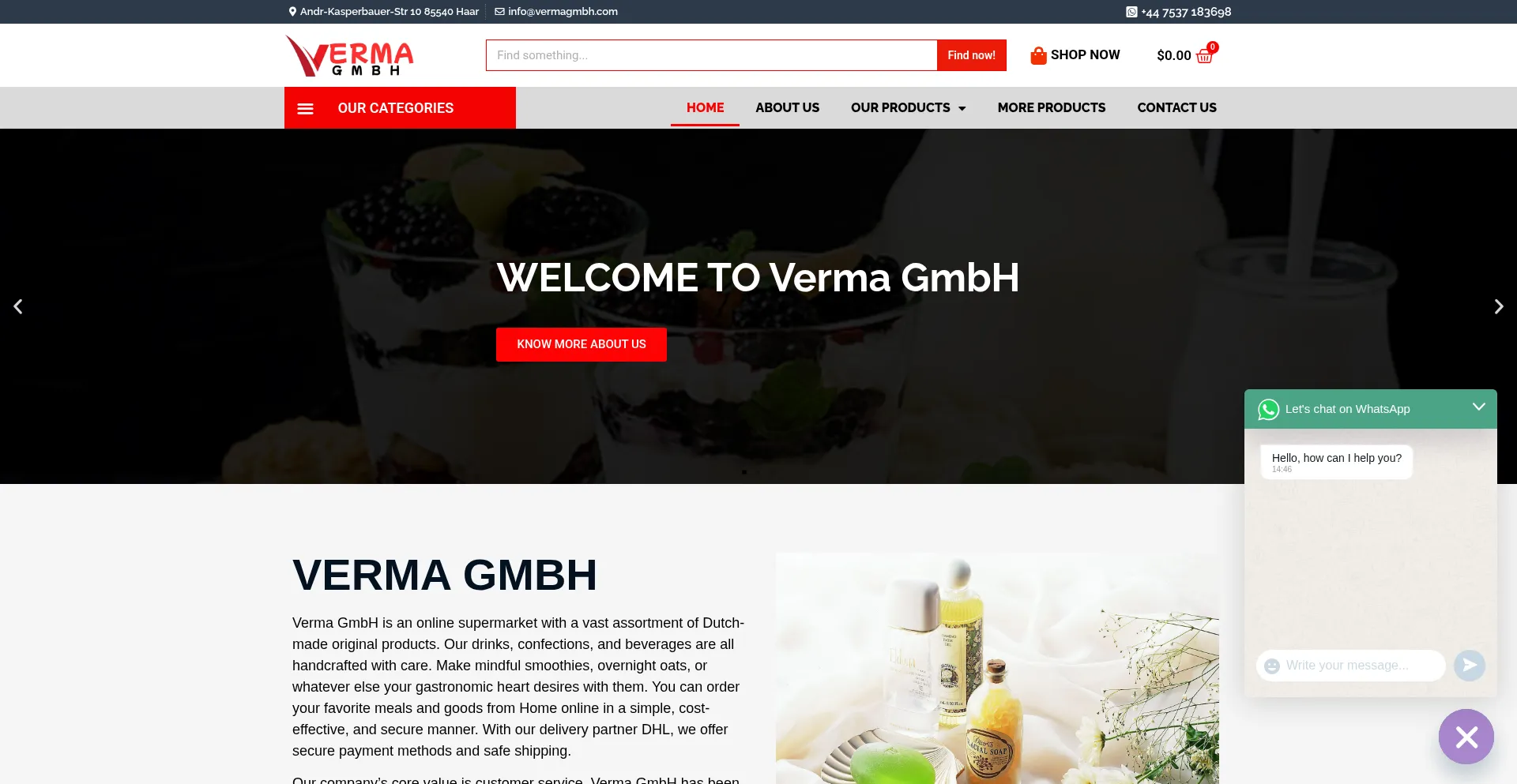 Website screenshot of Vermagmbh.com