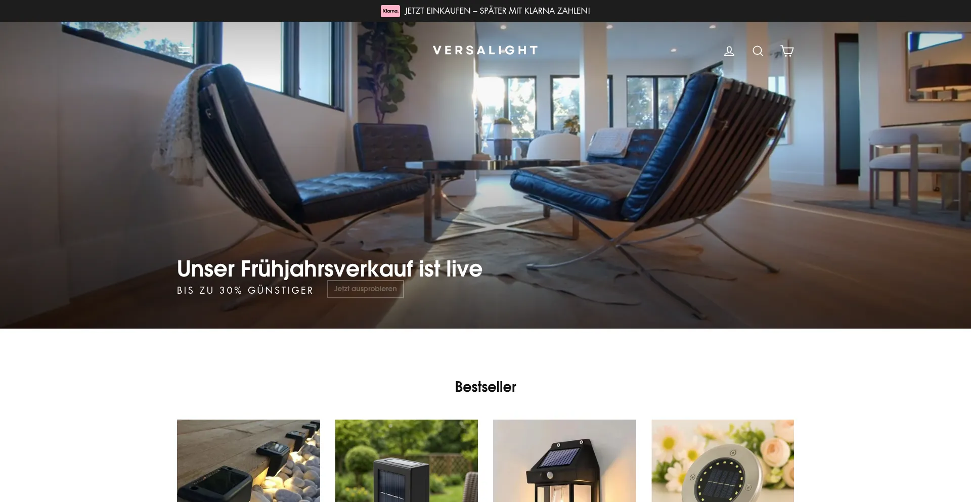 Website screenshot of Versalight.de
