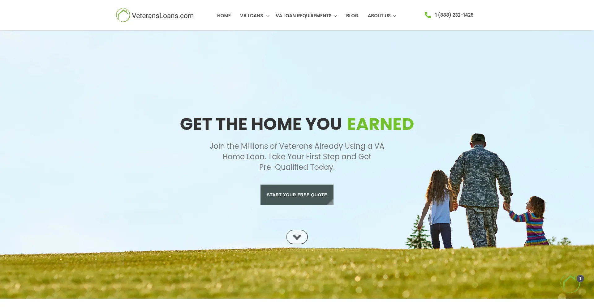 Website screenshot of Veteransloans.com
