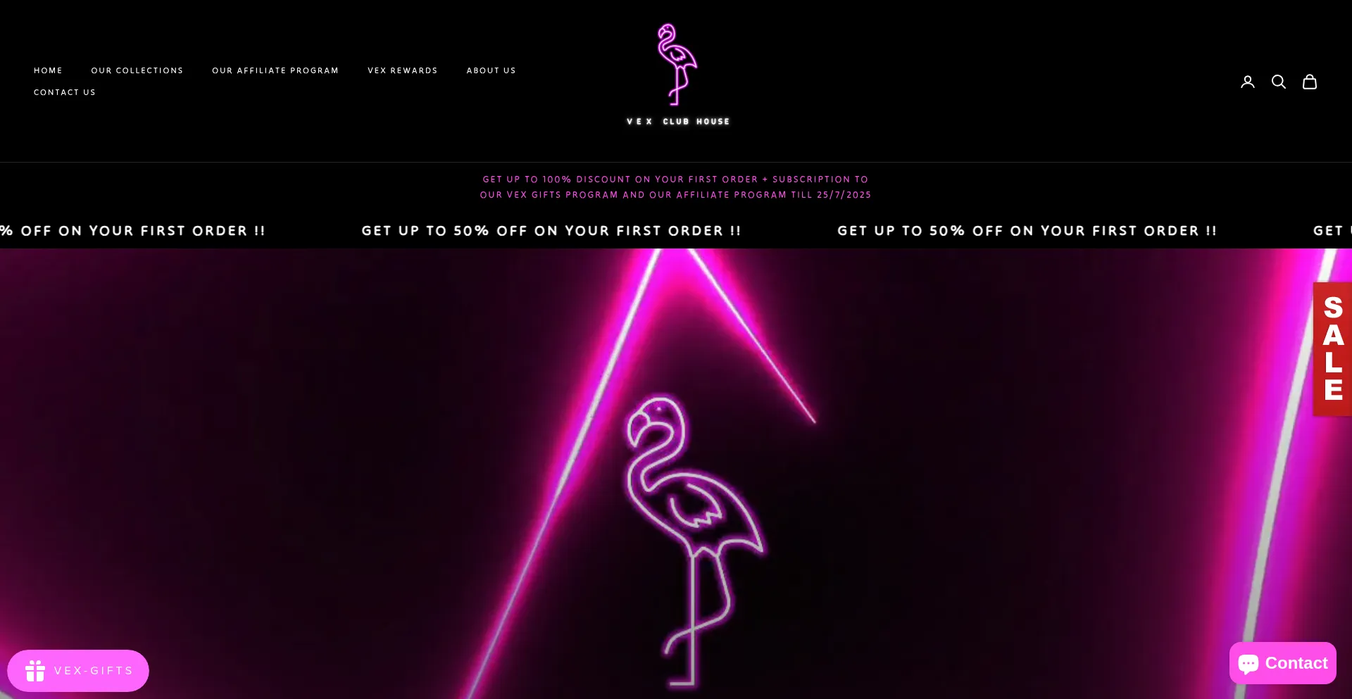 Website screenshot of Vexclubhouse.com