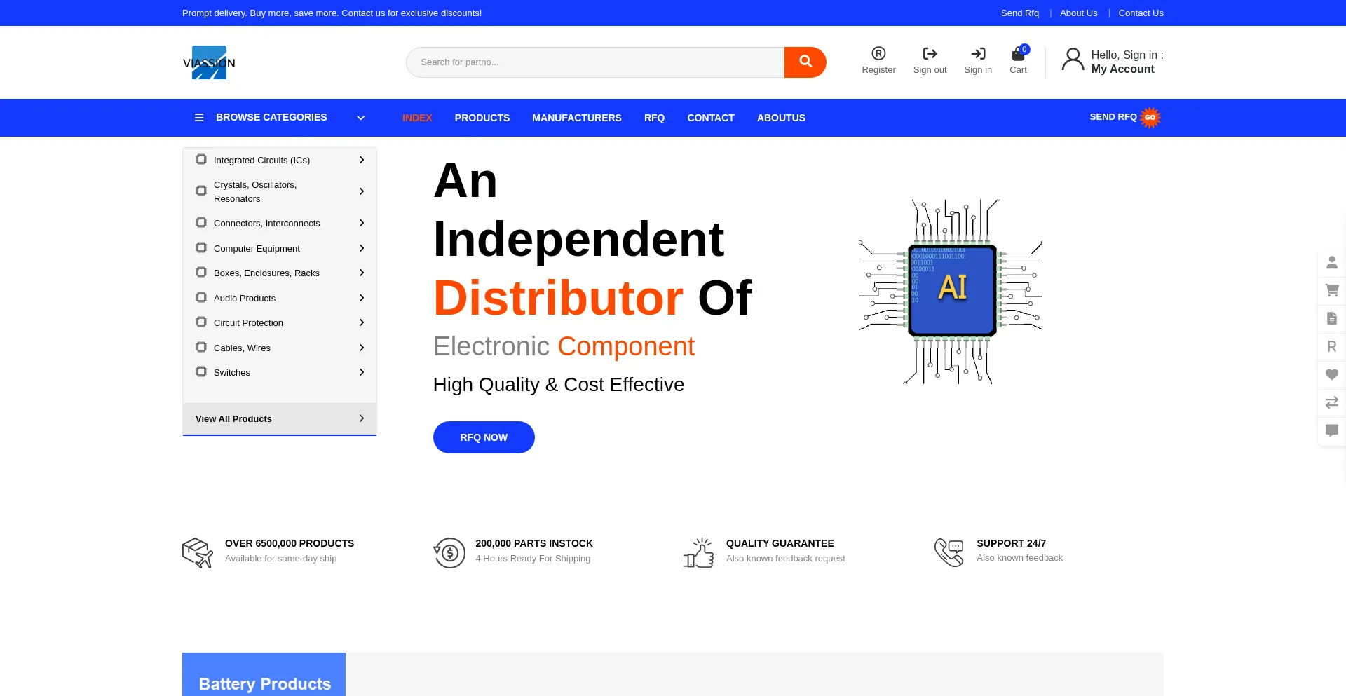 Website screenshot of Viassion.com