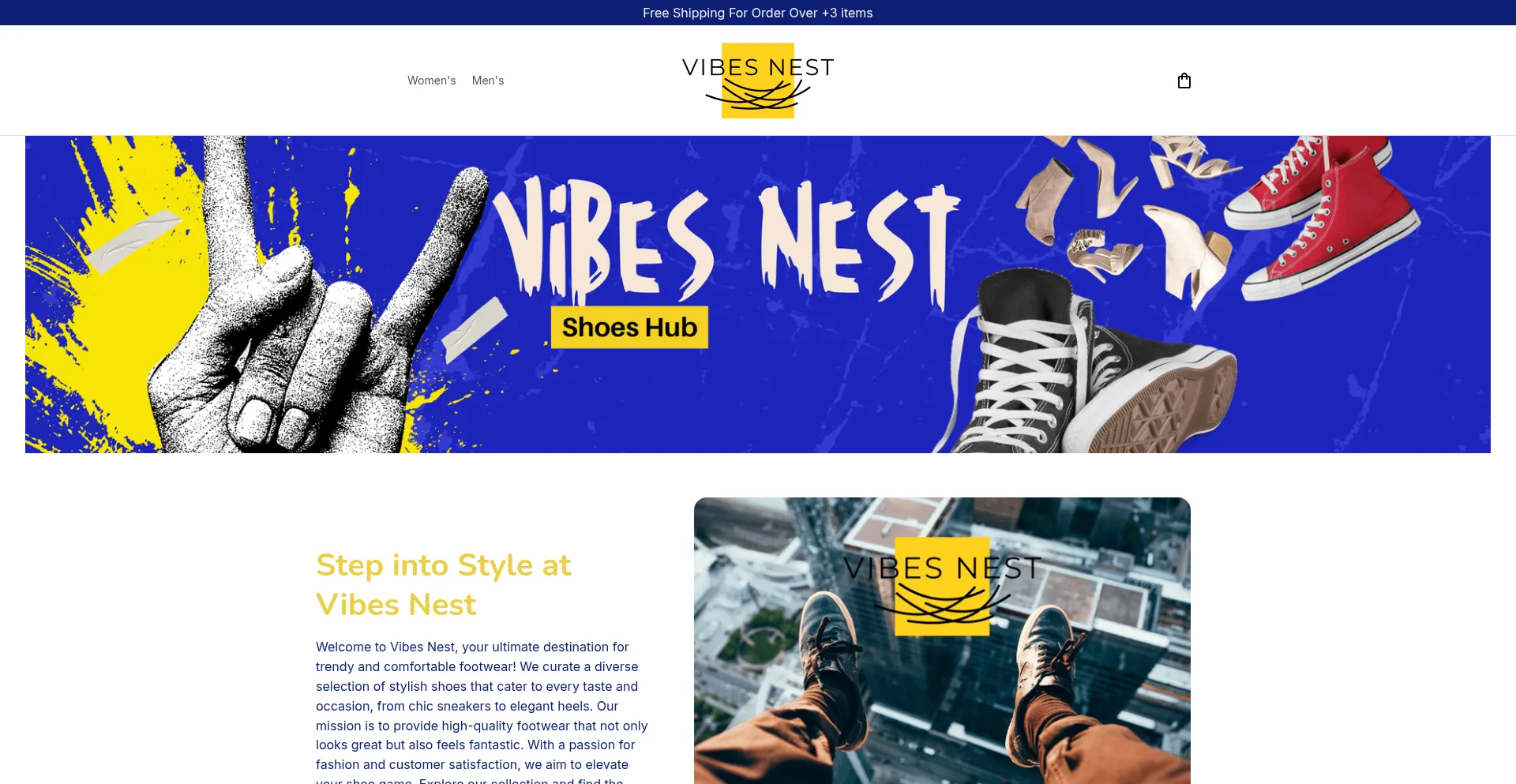 Website screenshot of Vibenests.co