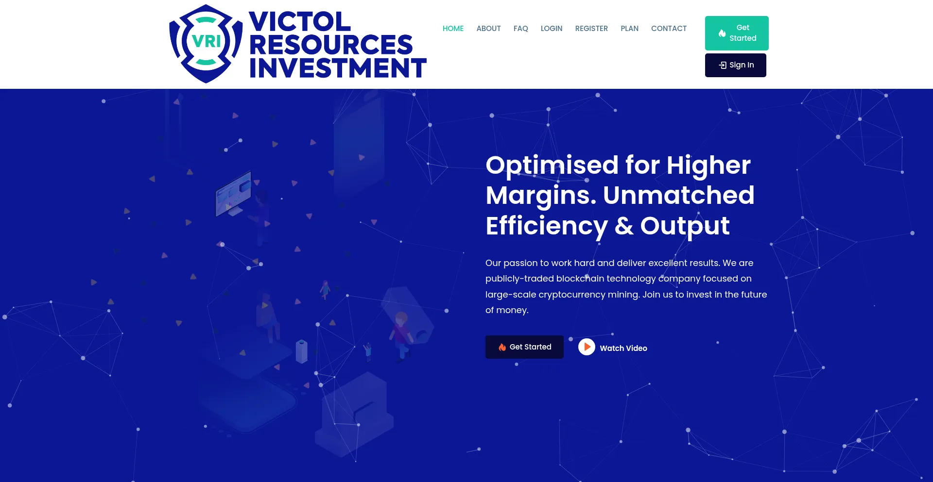 Website screenshot of Victolresourcesinvestment.com