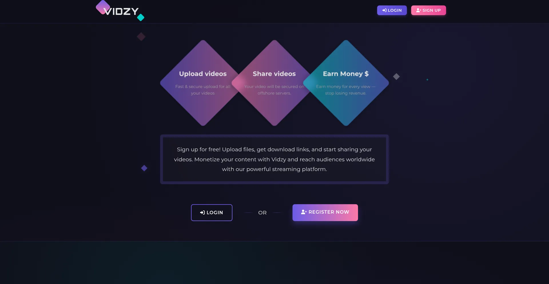 Vidzy.org Screenshot
