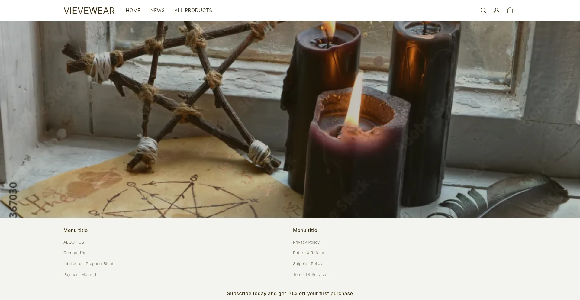 Website screenshot of Vievewear.com