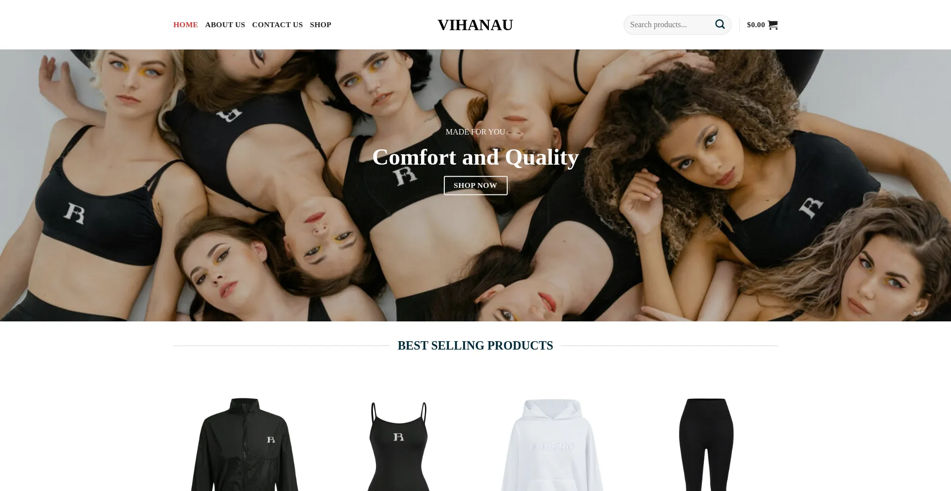 Website screenshot of Vihanau.com