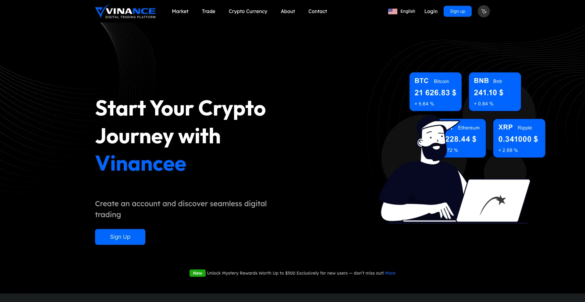 Website screenshot of Vinanceee.app