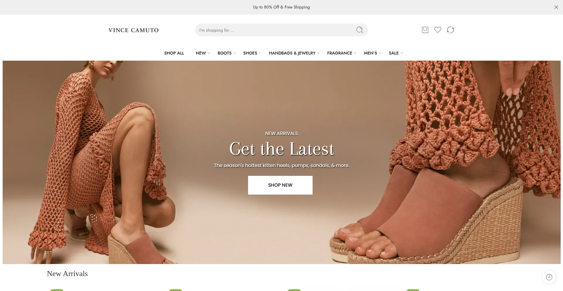 Website screenshot of Vincecamutostore.com