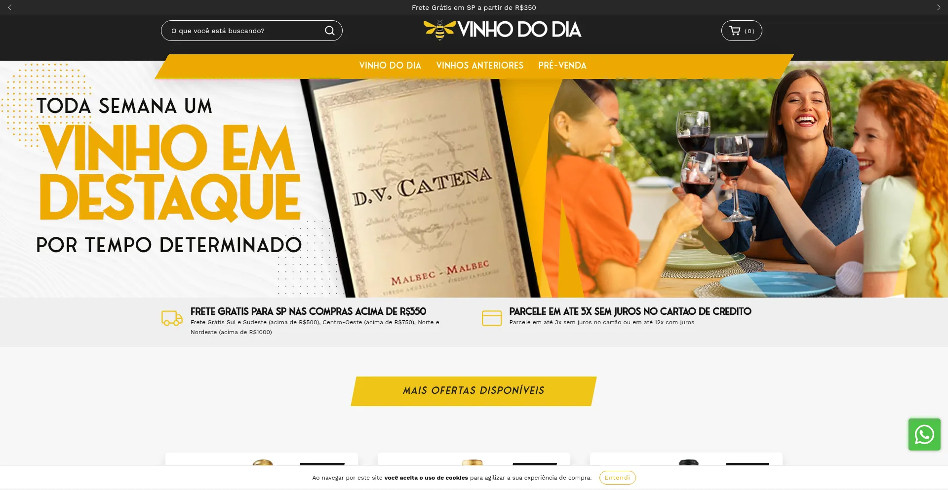 Website screenshot of Vinhododia.com.br