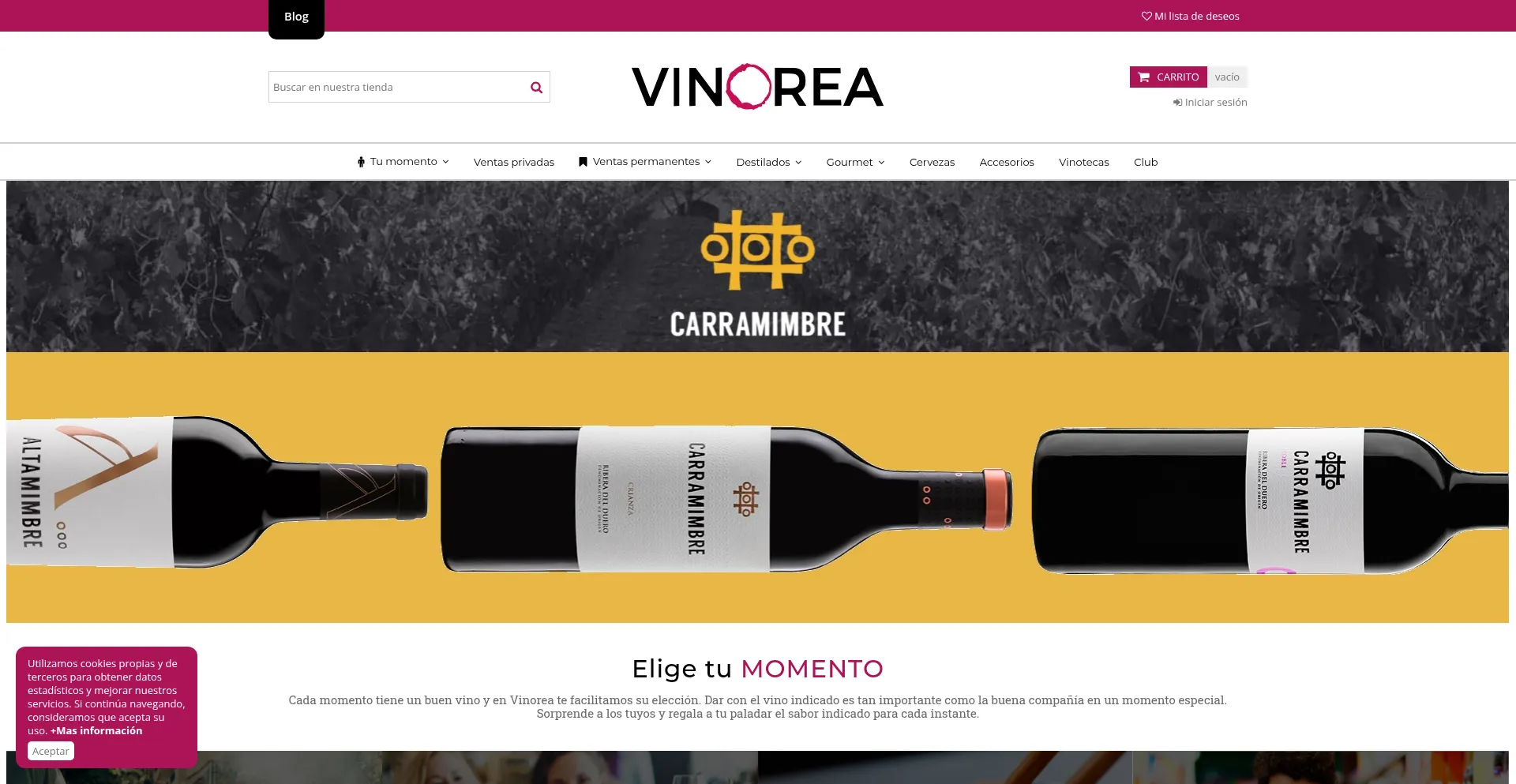 Website screenshot of Vinorea.com