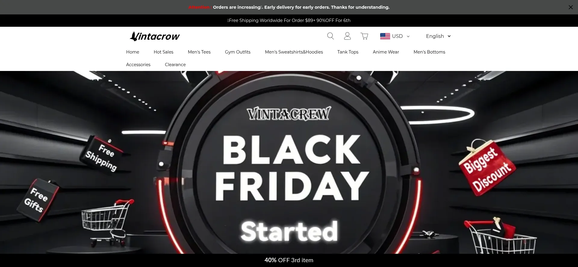 Website screenshot of Vintacrow.com