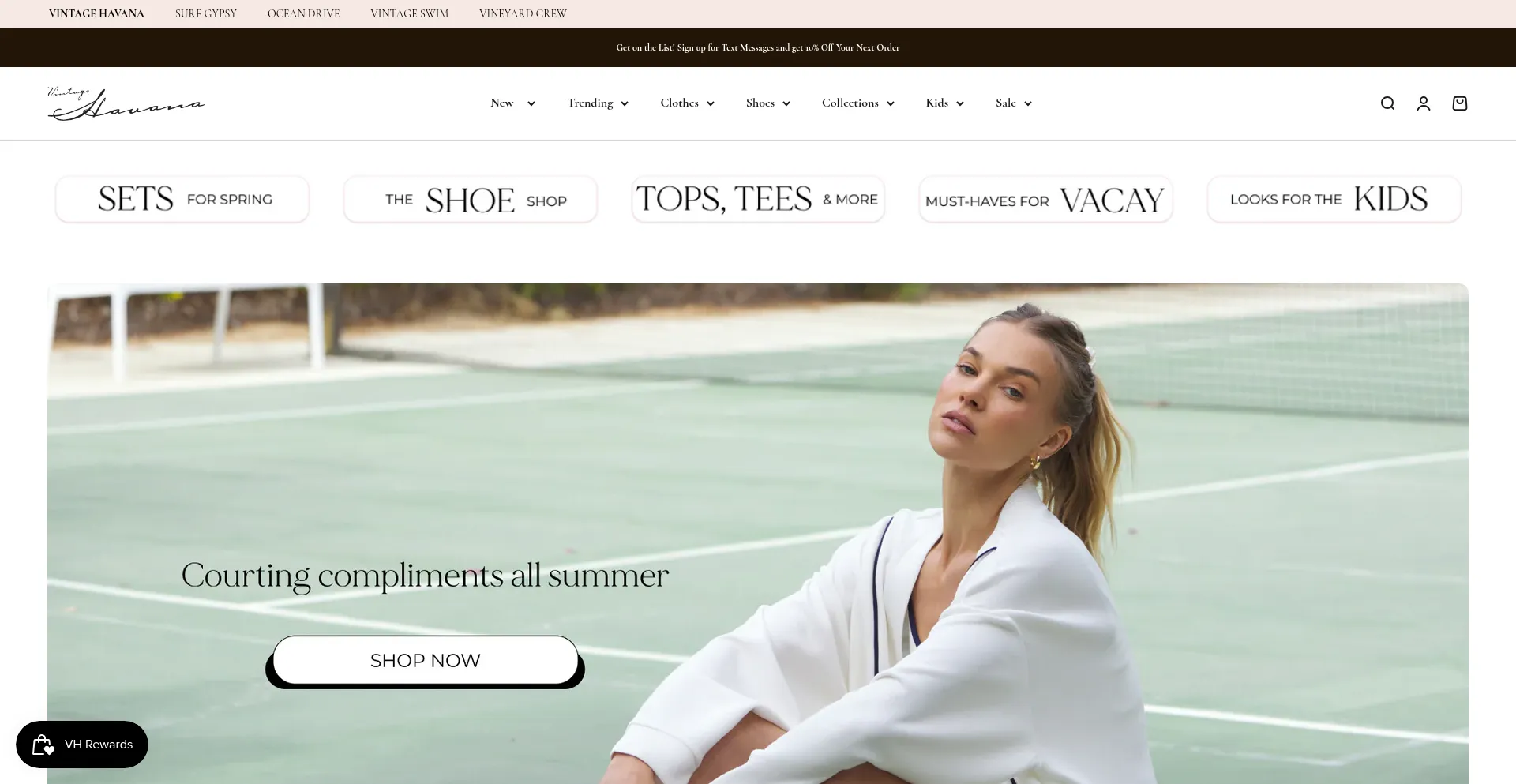 Website screenshot of Vintagehavana.com