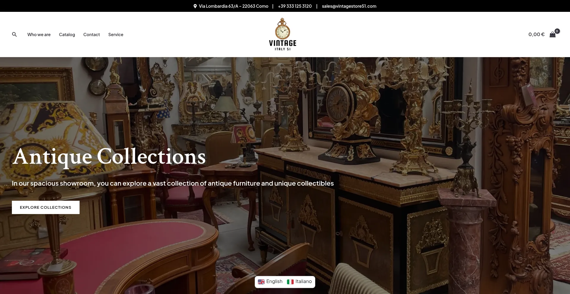 Website screenshot of Vintagestore51.com
