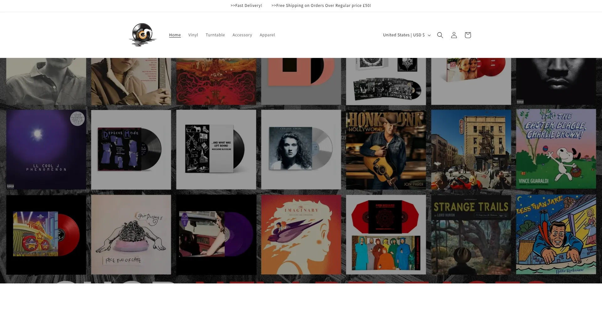 Website screenshot of Vinylpops.com