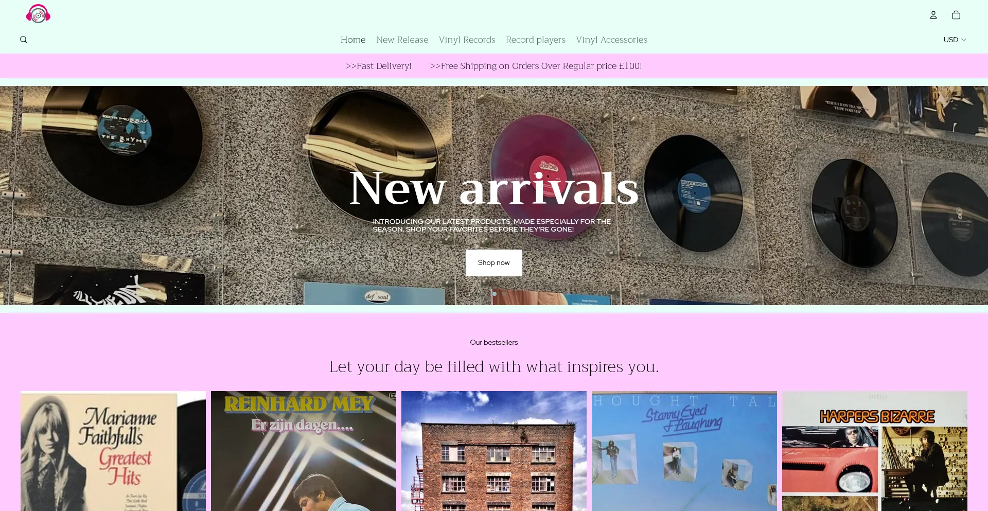 Website screenshot of Vinylrecordcompany.com