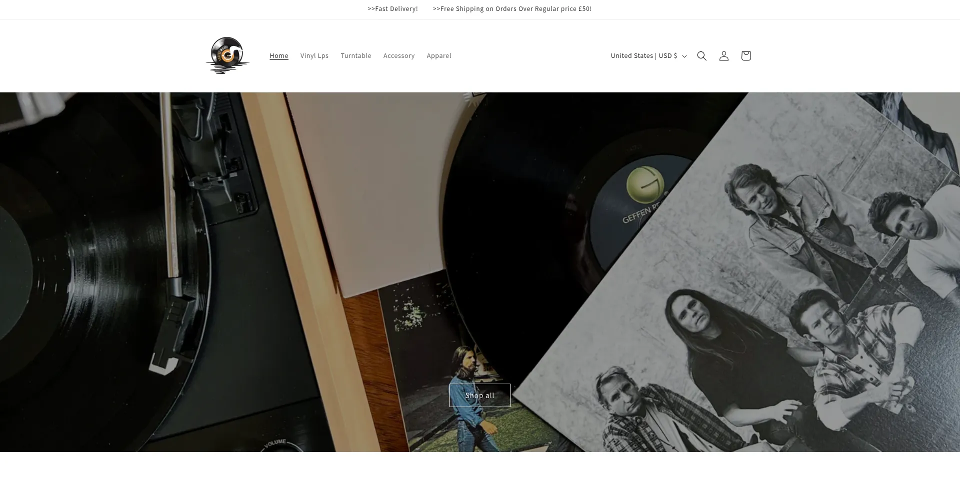 Website screenshot of Vinyltab.com