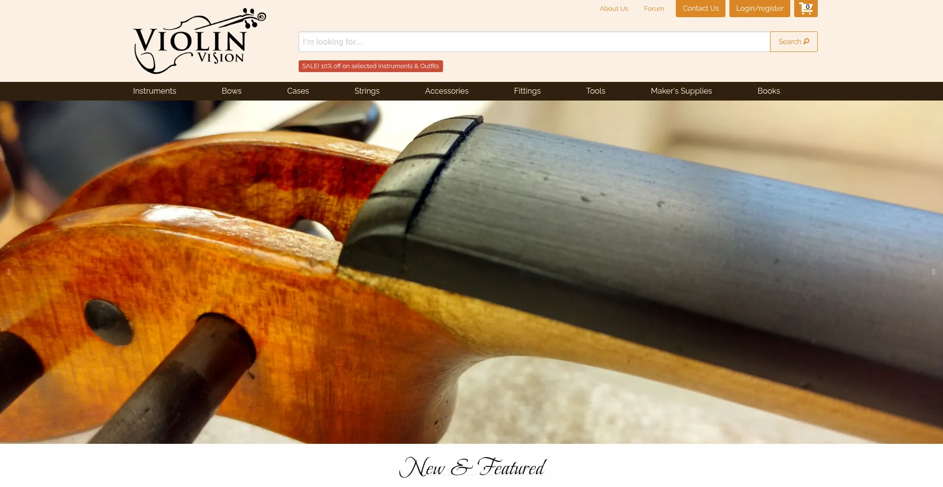 Website screenshot of Violins.ca