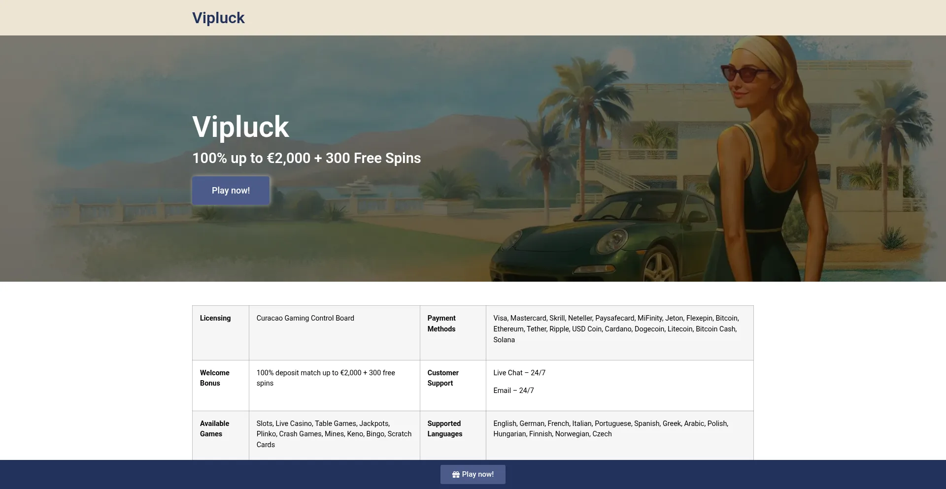 Vipluckcasino.com