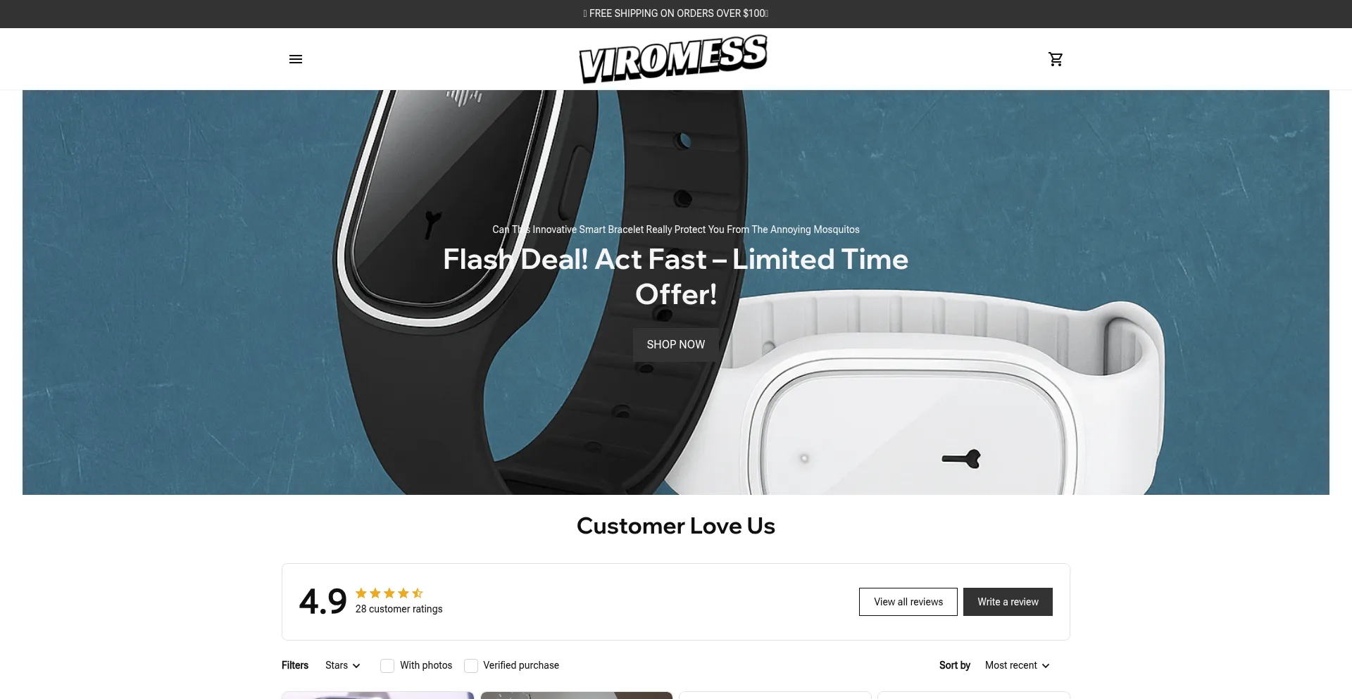 Website screenshot of Viromess.com