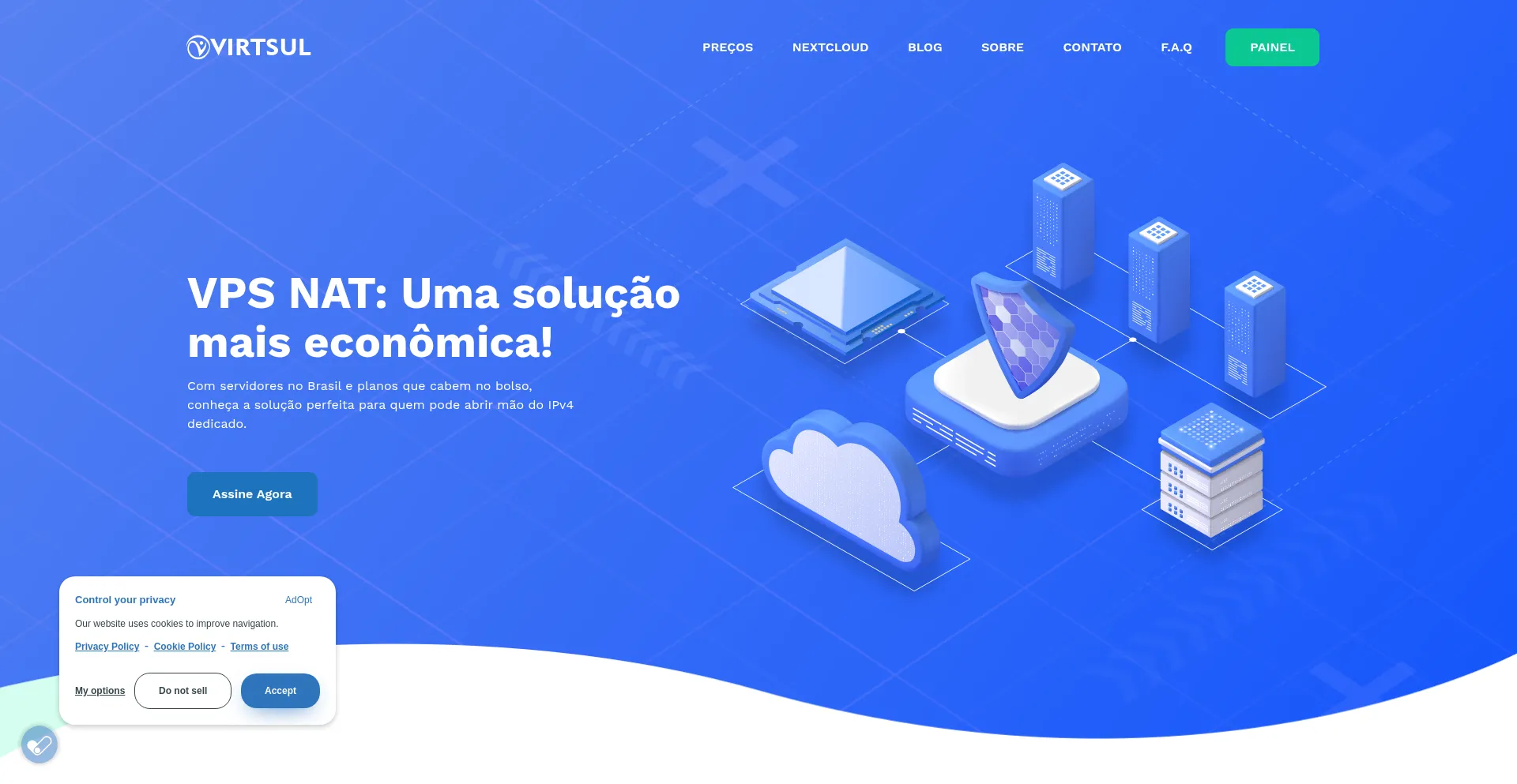 Website screenshot of Virtsul.com.br