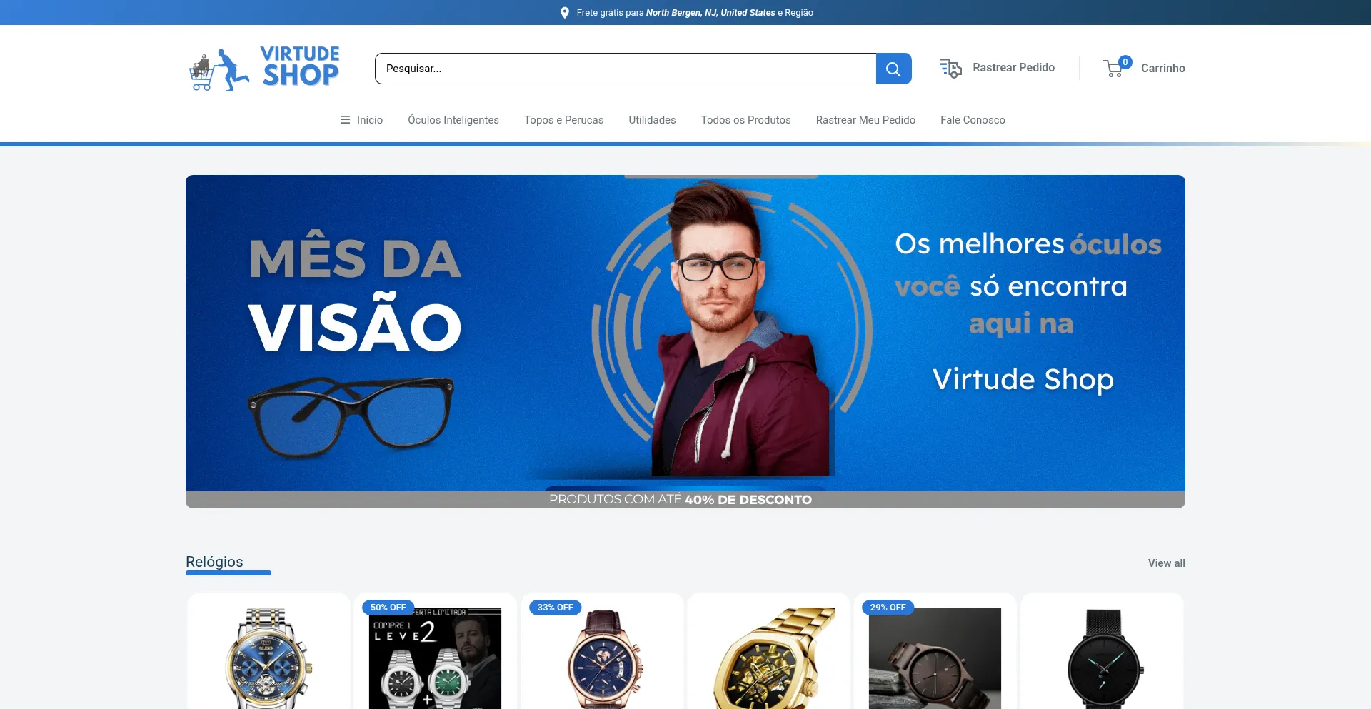 Website screenshot of Virtudeshopbr.com