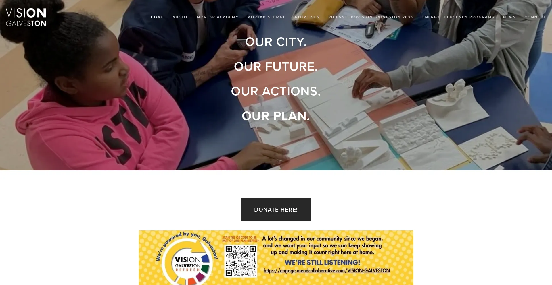 Website screenshot of Visiongalveston.com